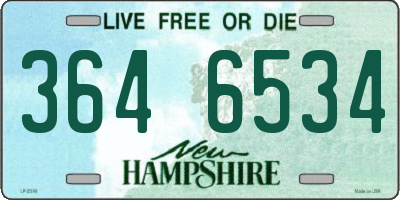 NH license plate 3646534