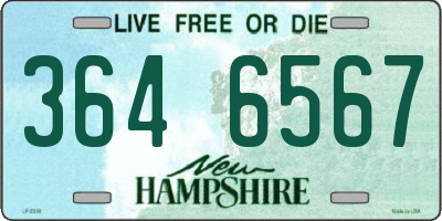 NH license plate 3646567
