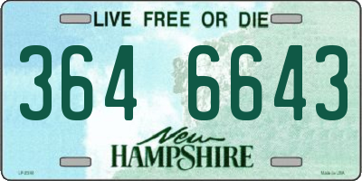 NH license plate 3646643