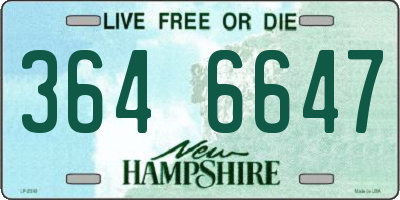 NH license plate 3646647