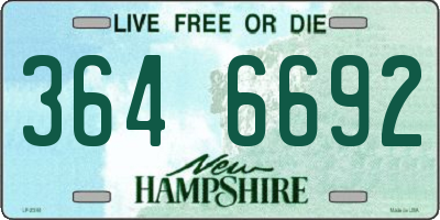 NH license plate 3646692