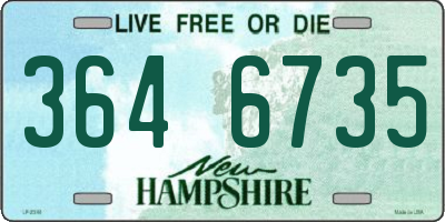 NH license plate 3646735