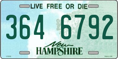 NH license plate 3646792