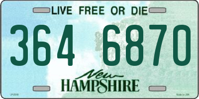 NH license plate 3646870