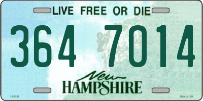 NH license plate 3647014