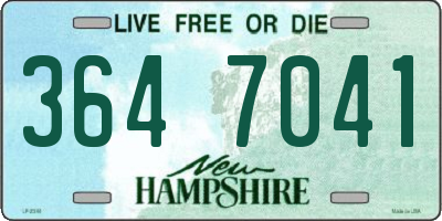 NH license plate 3647041
