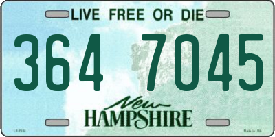 NH license plate 3647045