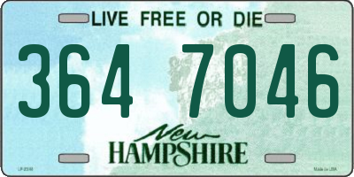NH license plate 3647046