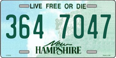 NH license plate 3647047