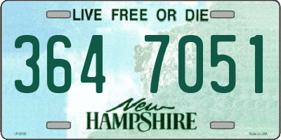NH license plate 3647051