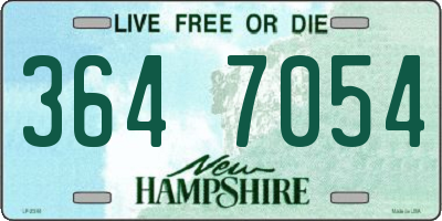 NH license plate 3647054