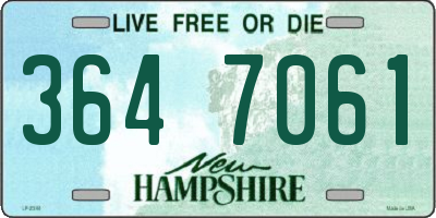 NH license plate 3647061