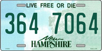 NH license plate 3647064
