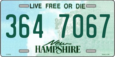 NH license plate 3647067