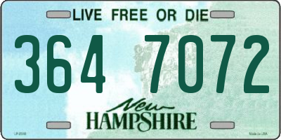 NH license plate 3647072