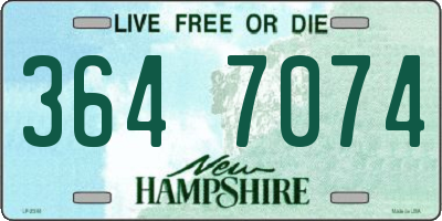 NH license plate 3647074