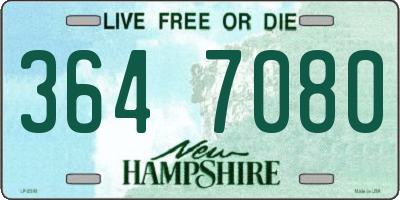 NH license plate 3647080