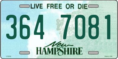 NH license plate 3647081