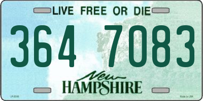 NH license plate 3647083