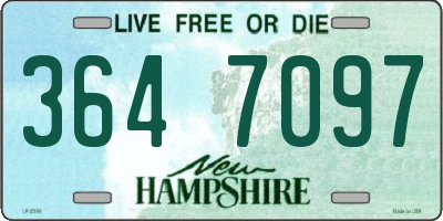 NH license plate 3647097