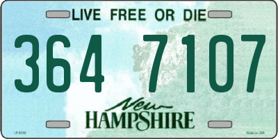 NH license plate 3647107
