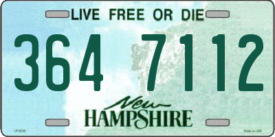 NH license plate 3647112