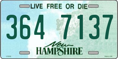 NH license plate 3647137