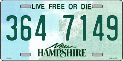 NH license plate 3647149