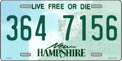 NH license plate 3647156