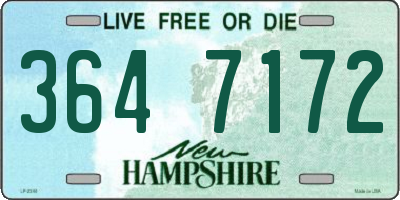 NH license plate 3647172