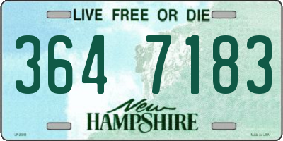 NH license plate 3647183