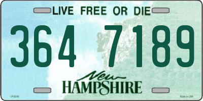 NH license plate 3647189