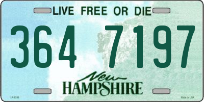 NH license plate 3647197