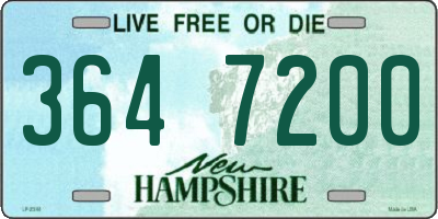 NH license plate 3647200