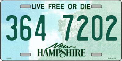 NH license plate 3647202