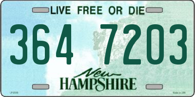 NH license plate 3647203
