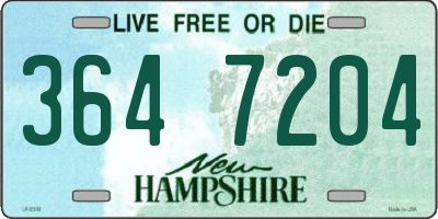 NH license plate 3647204