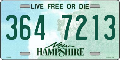 NH license plate 3647213