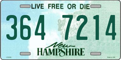 NH license plate 3647214
