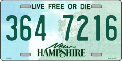 NH license plate 3647216