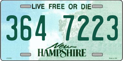 NH license plate 3647223
