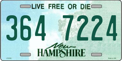 NH license plate 3647224