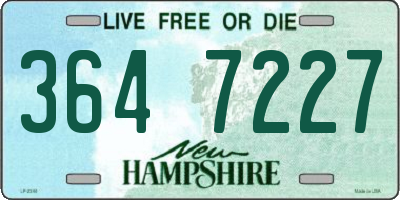 NH license plate 3647227