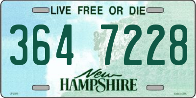 NH license plate 3647228