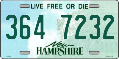 NH license plate 3647232