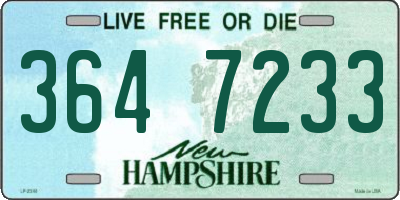 NH license plate 3647233