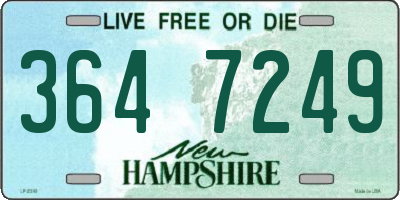 NH license plate 3647249