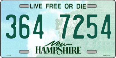 NH license plate 3647254