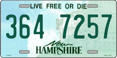 NH license plate 3647257
