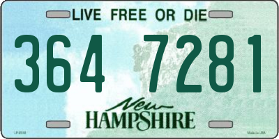 NH license plate 3647281